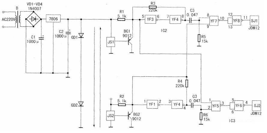 Electronic counting device circuit