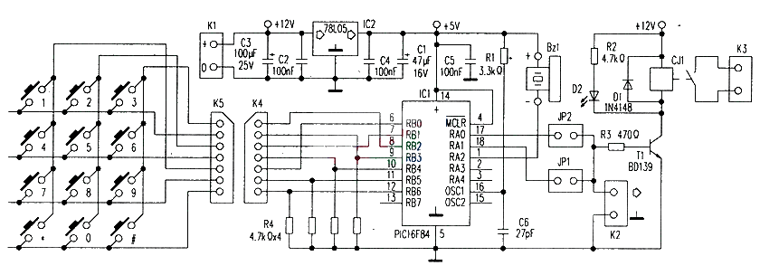 Encodable digital lock circuit diagram