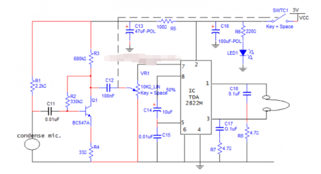 Ear small amplifier circuit