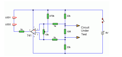 Low resistance connection tester circuit