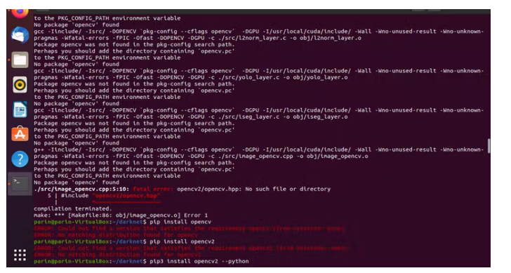 OpenCV error