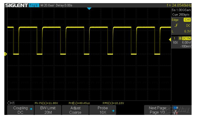 25KHzPWM signal to fan (SilentSDS1104X-E)