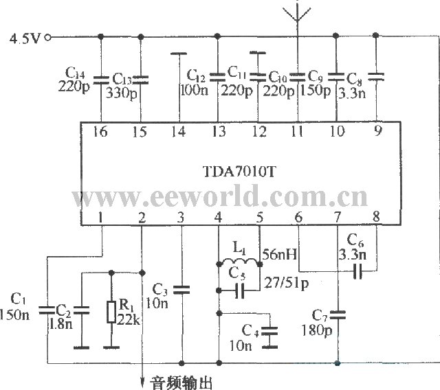 由tda7010t组成的接收电路电路图电子工程世界