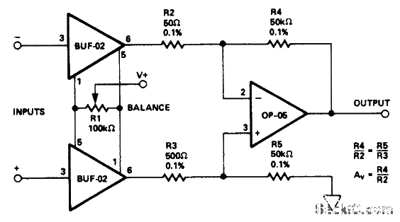 Differential Input Instrumentation Amplifier