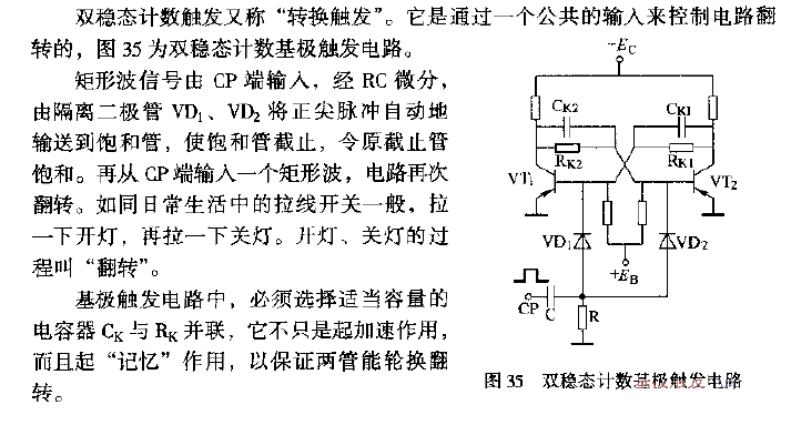 Bistable counting base trigger circuit