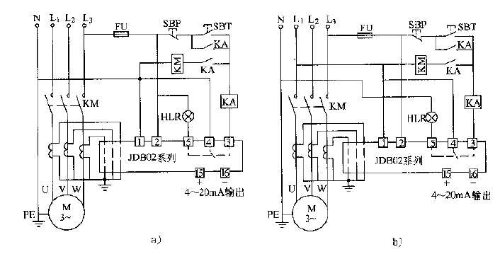 Application circuit of Shuanghua JDB02 distribution current transformer