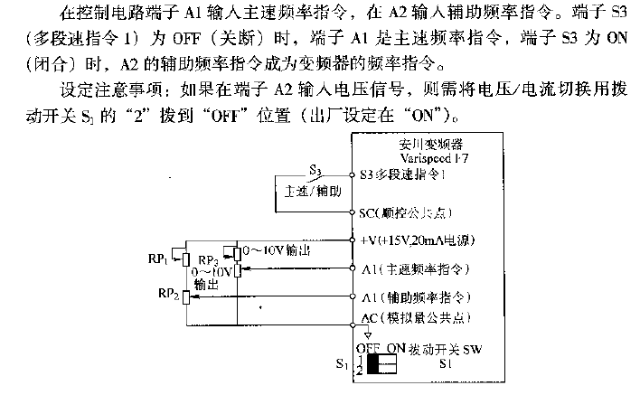 <strong>Universal frequency converter</strong> uses <strong>switch</strong> to switch the second speed between main speed and auxiliary speed.gif