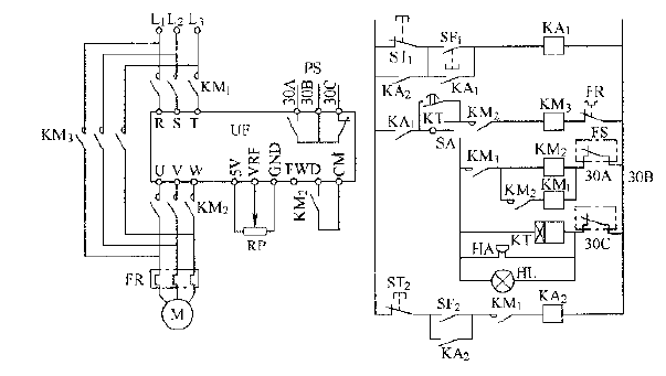 <strong>General frequency converter</strong> uses <strong>relay</strong> to switch between variable frequency and <strong>power frequency</strong>.gif