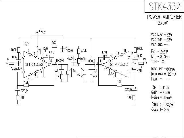 SK4332 <strong>Power amplifier</strong> circuit diagram