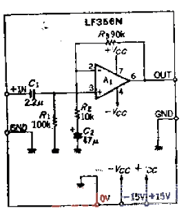 Positive-phase AC amplifier circuit that can increase input impedance 10 times