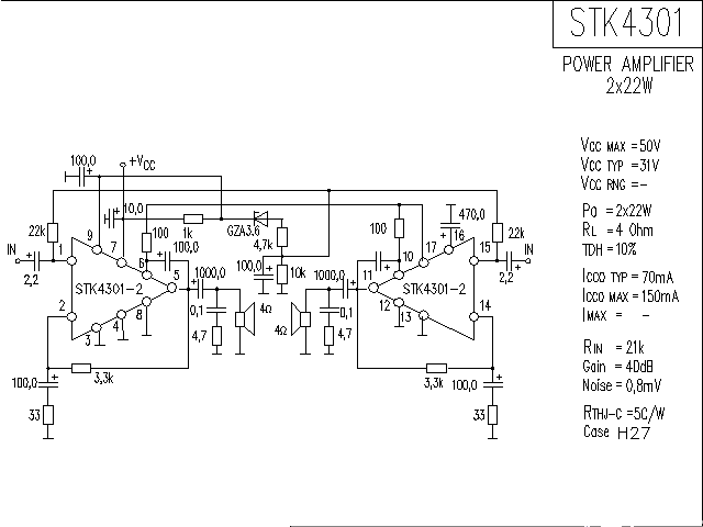 <strong>ST</strong>K4301 <strong>Power Amplifier</strong> Circuit Diagram