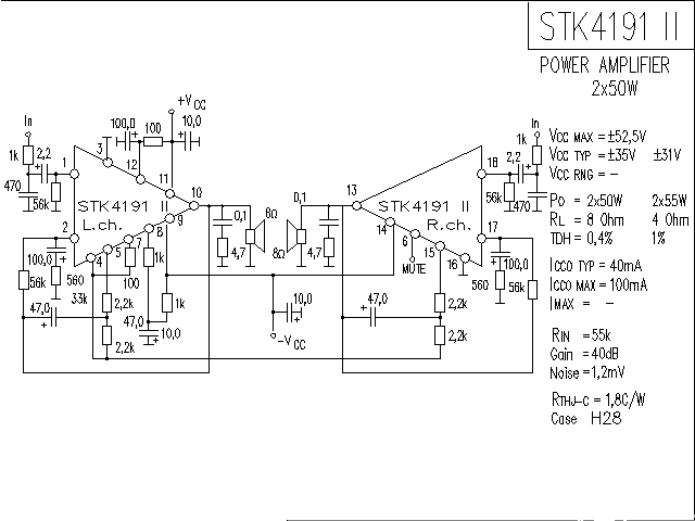 <strong>ST</strong>K4191 II <strong>Power Amplifier</strong> Circuit Diagram