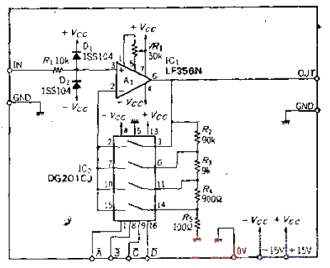 14. <strong>Programmable amplifier</strong> that can set the magnification to 1, 10, 100, and 1000 times.gif