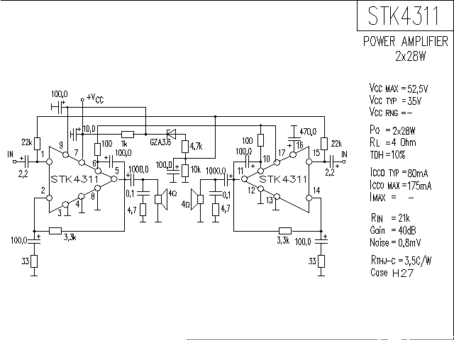 <strong>ST</strong>K4311 <strong>Power Amplifier</strong> Circuit Diagram