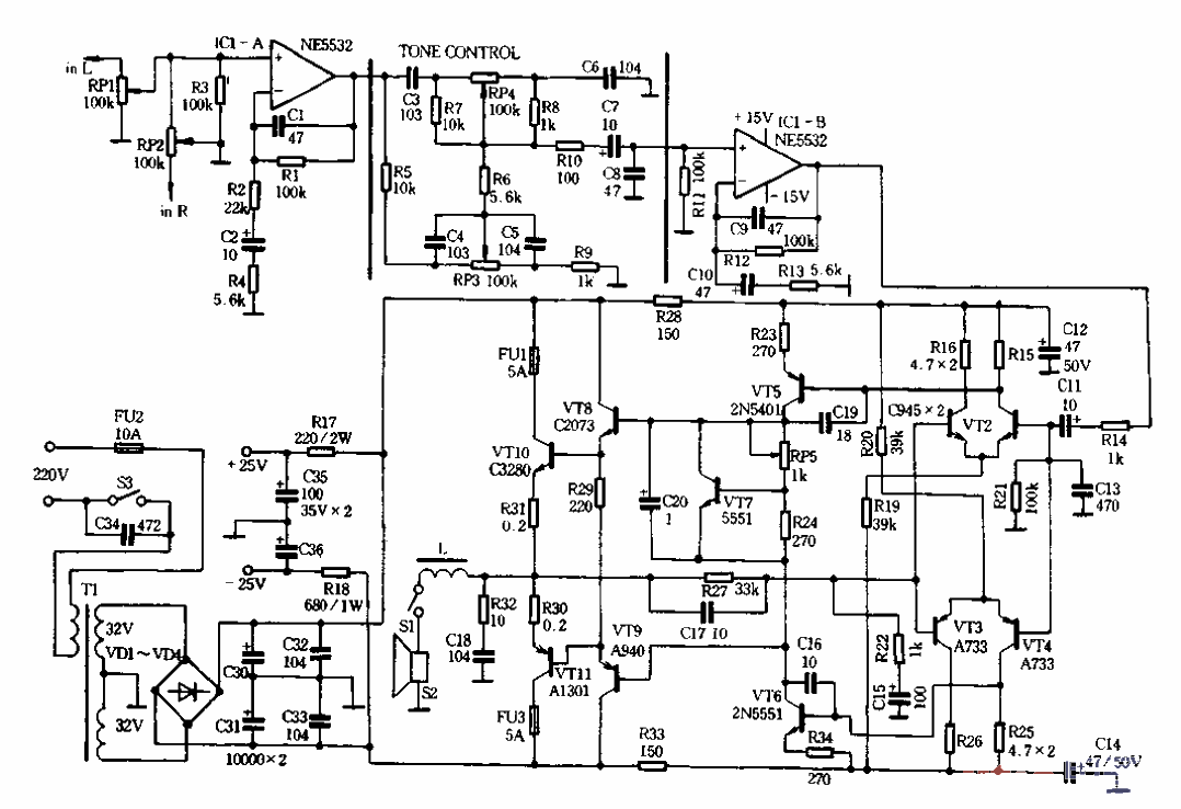 21.AV-501 type<strong>power amplifier</strong> circuit.gif