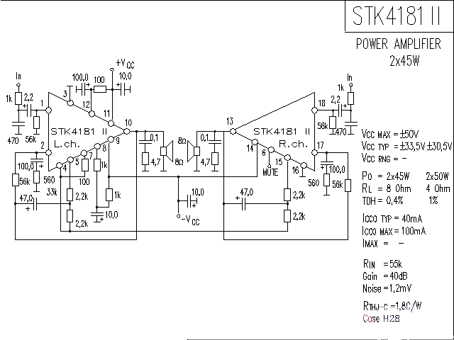 <strong>ST</strong>K4181 II <strong>Power Amplifier</strong> Circuit Diagram