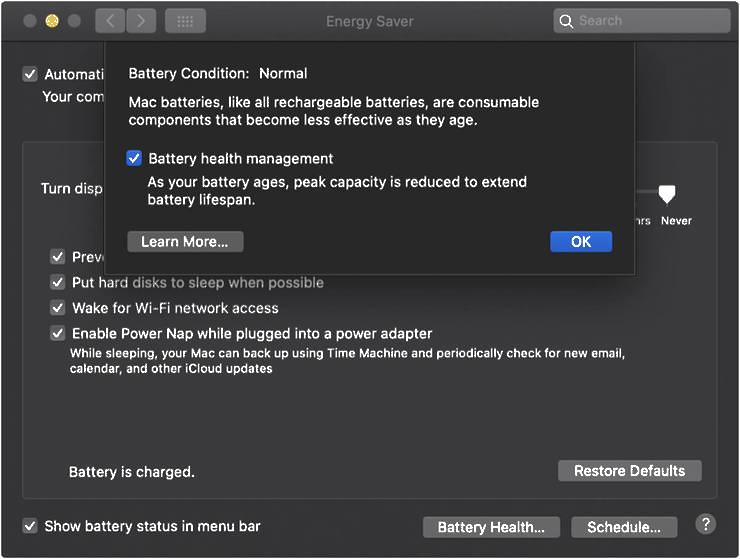 To optimize battery charging, Apple introduces new power management features in macOS