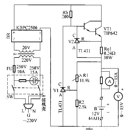 Car battery charger circuit