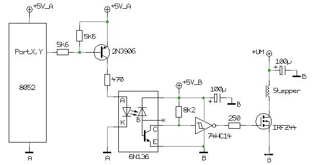 Photoelectric coupler receiving and shaping circuit