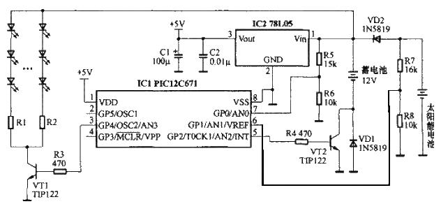 Novel solar LED light controller circuit