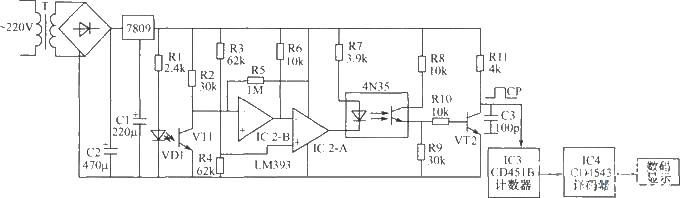 Photoelectric counting circuit diagram