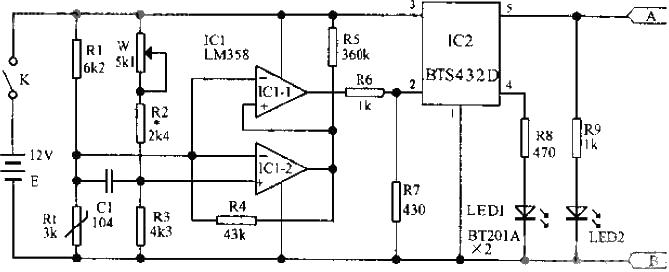 Car air conditioning electronic thermostat principle circuit diagram