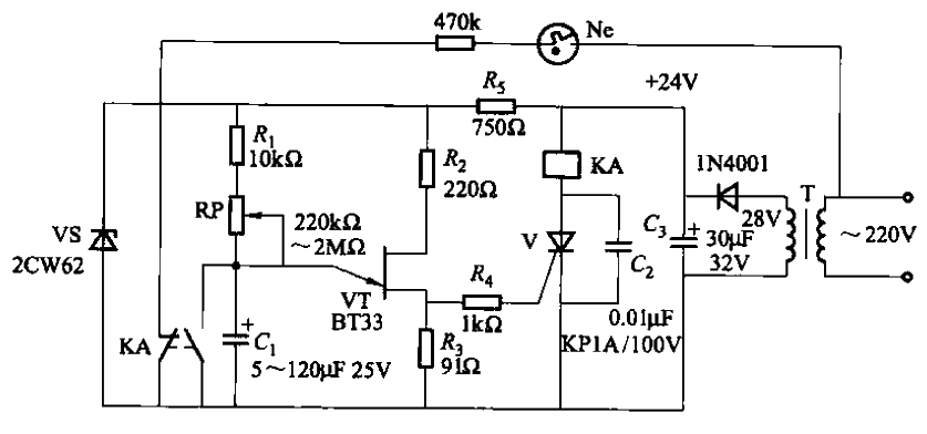 19.<strong>Single-junction transistor</strong><strong>Time relay</strong> circuit one.gif