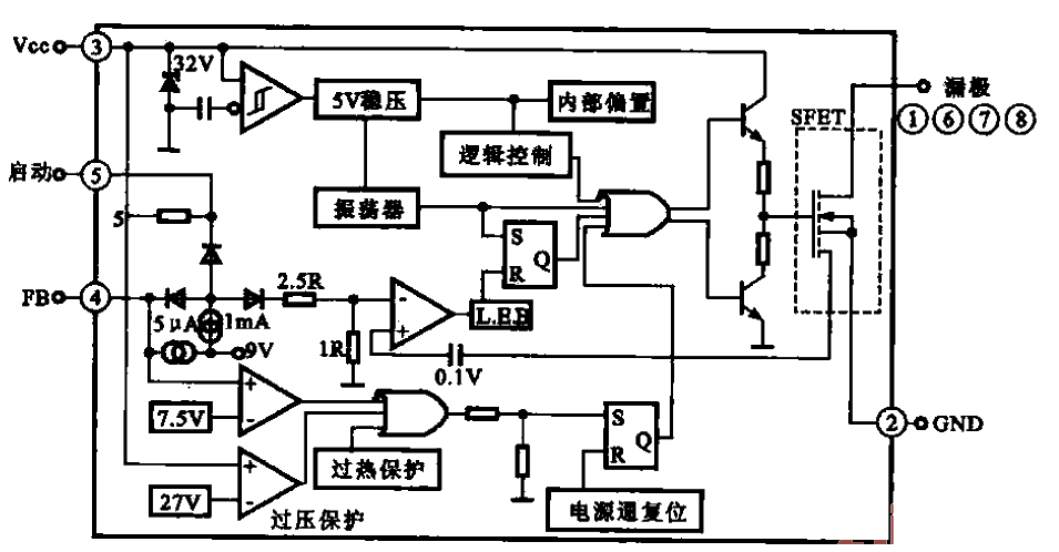 56.<strong>Switching power supply</strong><strong>Integrated circuit</strong>5M0269R internal cubic block diagram.gif