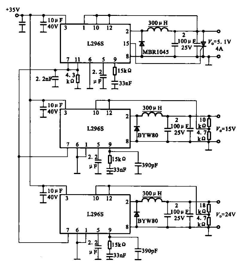 Three-way DC-DC converter circuit