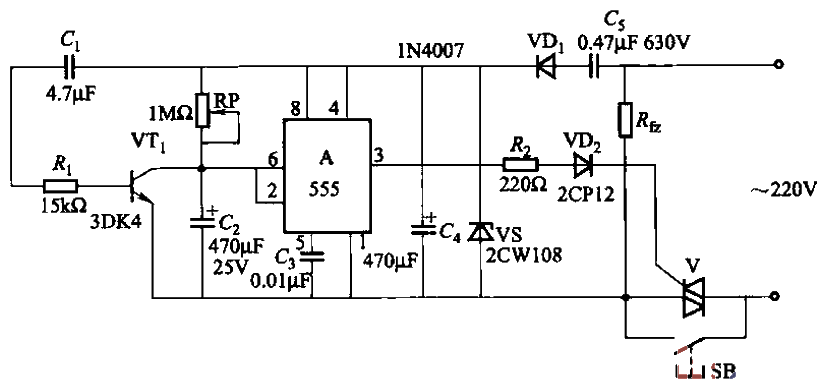 41.<strong>Delay circuit</strong> using 555 time base<strong>Integrated circuit</strong> Part 5.gif