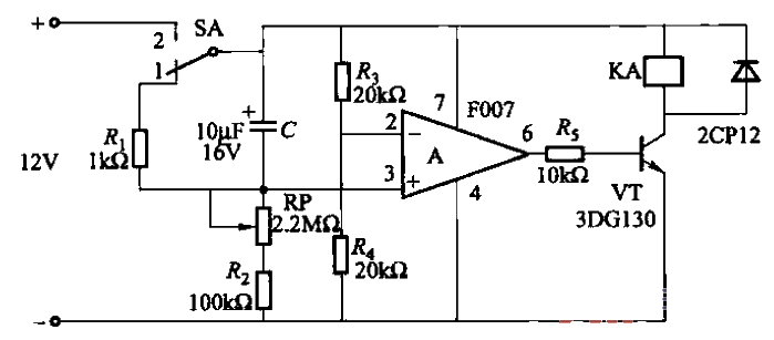 36.<strong>Delay circuit</strong> using <strong>Operation amplifier</strong>.gif