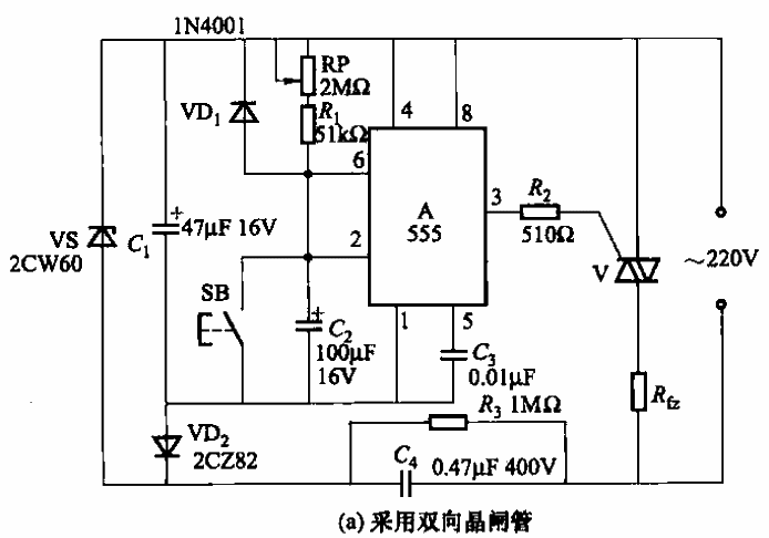 40.<strong>Delay circuit</strong> using 555 time base<strong>Integrated circuit</strong>-4a.gif