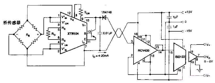 Bridge sensor transmit/receive circuit (with isolated output)