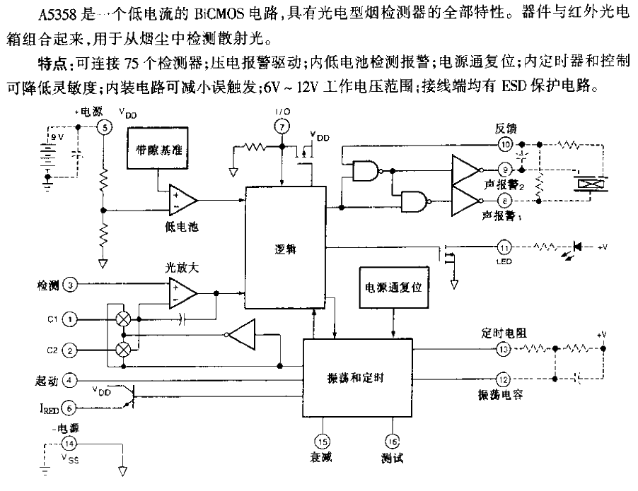 A5358 type<strong>Photoelectric</strong>Smoke<strong>Detector</strong><strong>Circuit</strong>-block diagram.gif