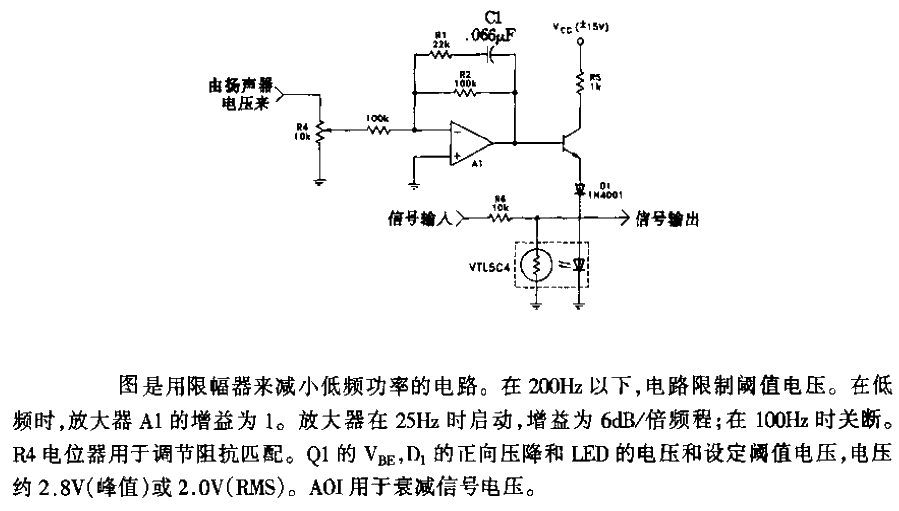 Speaker power limiter circuit