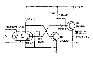 In Schmitt trigger TIL102/TIL103 is used to drive 54/74 TIL circuit