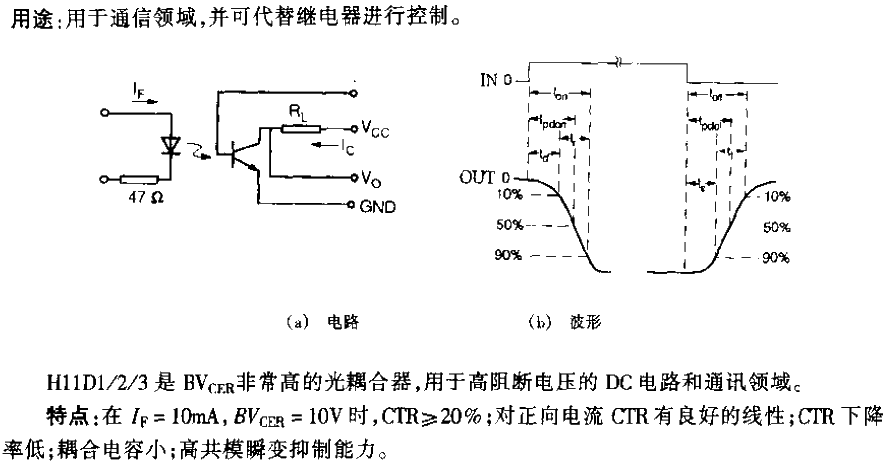 H11D1/H11D2/H11D3 type 5.3kV<strong>Optical isolation</strong> circuit.gif