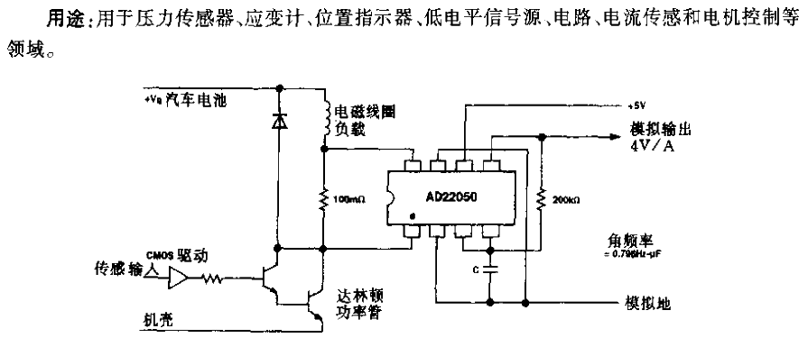 AD22050 <strong>Single power supply</strong><strong>Sensor</strong><strong>Interface</strong><strong>Amplification circuit</strong>.gif