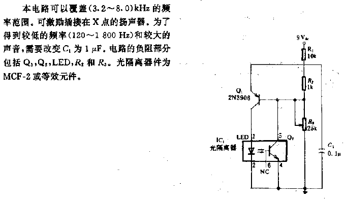 Negative resistance light emitting diode oscillation circuit