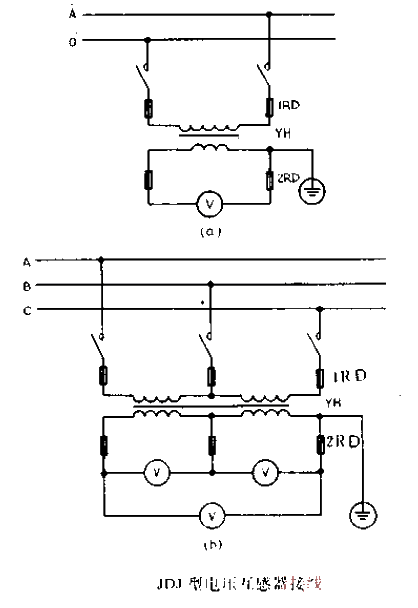 JDJ type voltage transformer wiring