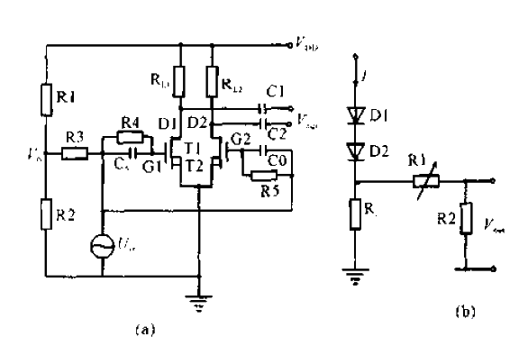 FET humidity and temperature dual-function sensor test circuit