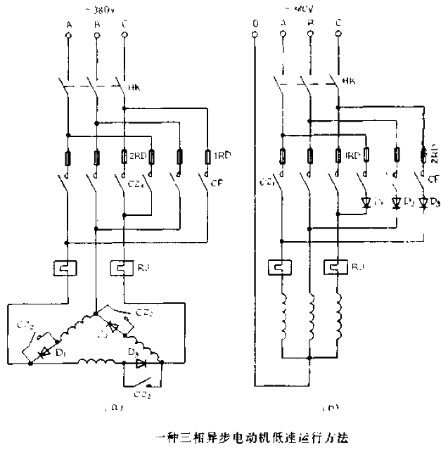 A method for low-speed operation of three-phase asynchronous motor