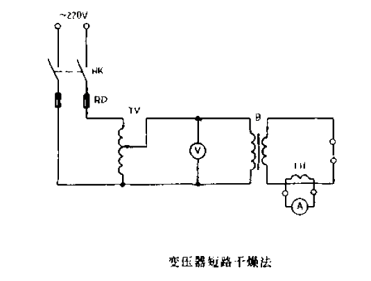 Transformer short circuit drying method