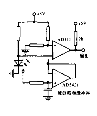 Liquid level optical detection circuit