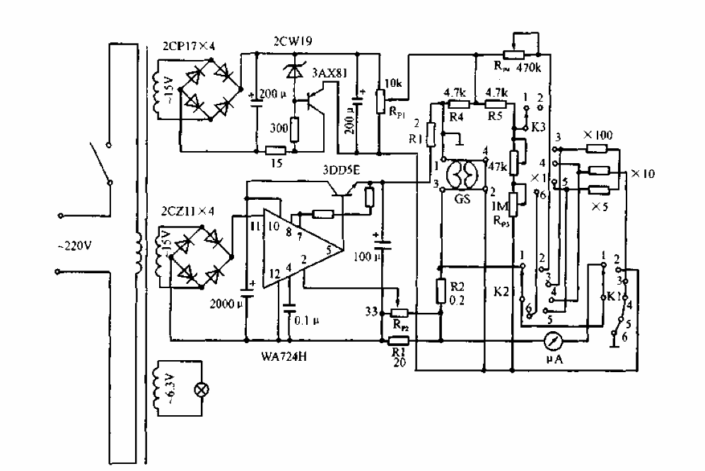 Transformer oil gas sensitive detector