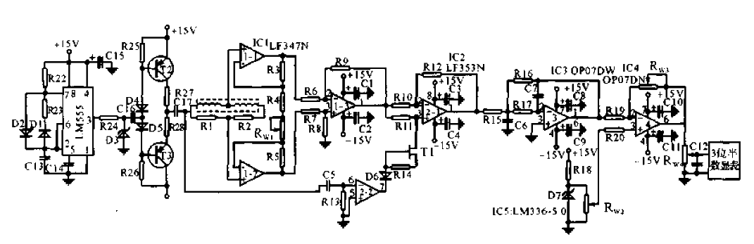 Measurement circuit of inductive displacement sensor