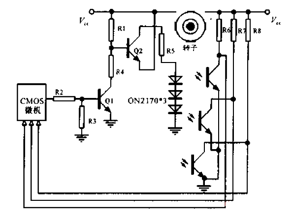 Optical interrupter single output circuit