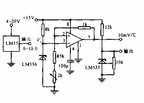 Integrated temperature sensor measurement circuit