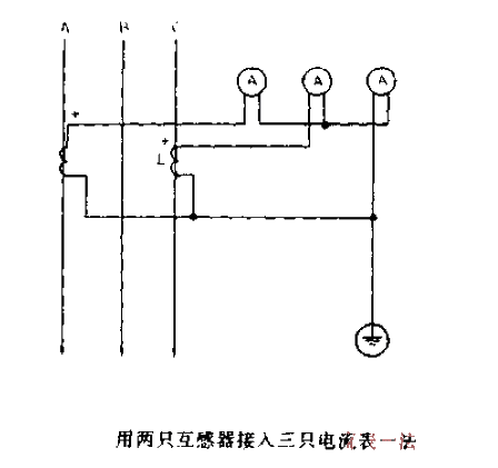 Use two transformers to connect three <strong>ammeters</strong> in one method.gif