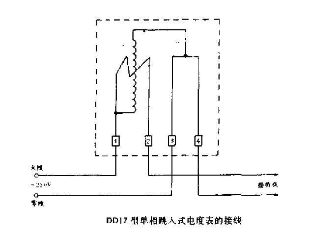 DD17 single-phase jump-in electricity meter wiring